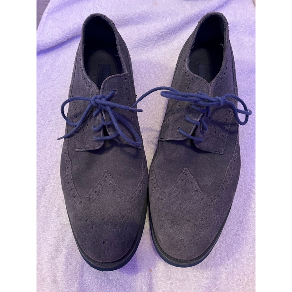 JOSEPH ABBOUD~MEN’S BLUE SUEDE~ OXFORDS~10